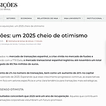 Fuses e aquisies: um 2025 cheio de otimismo